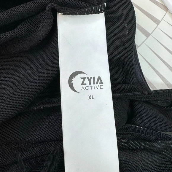 Zyia NWT Women Black Mesh Crop Top‎ XL - Picture 7 of 7